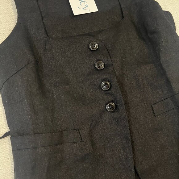 Black Linen Vest - Size S - NWT - Picture 3 of 6